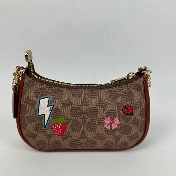COACH Teri Mini Crossbody Bag In Signature Canvas With Sticker Print - Picture 6 of 13